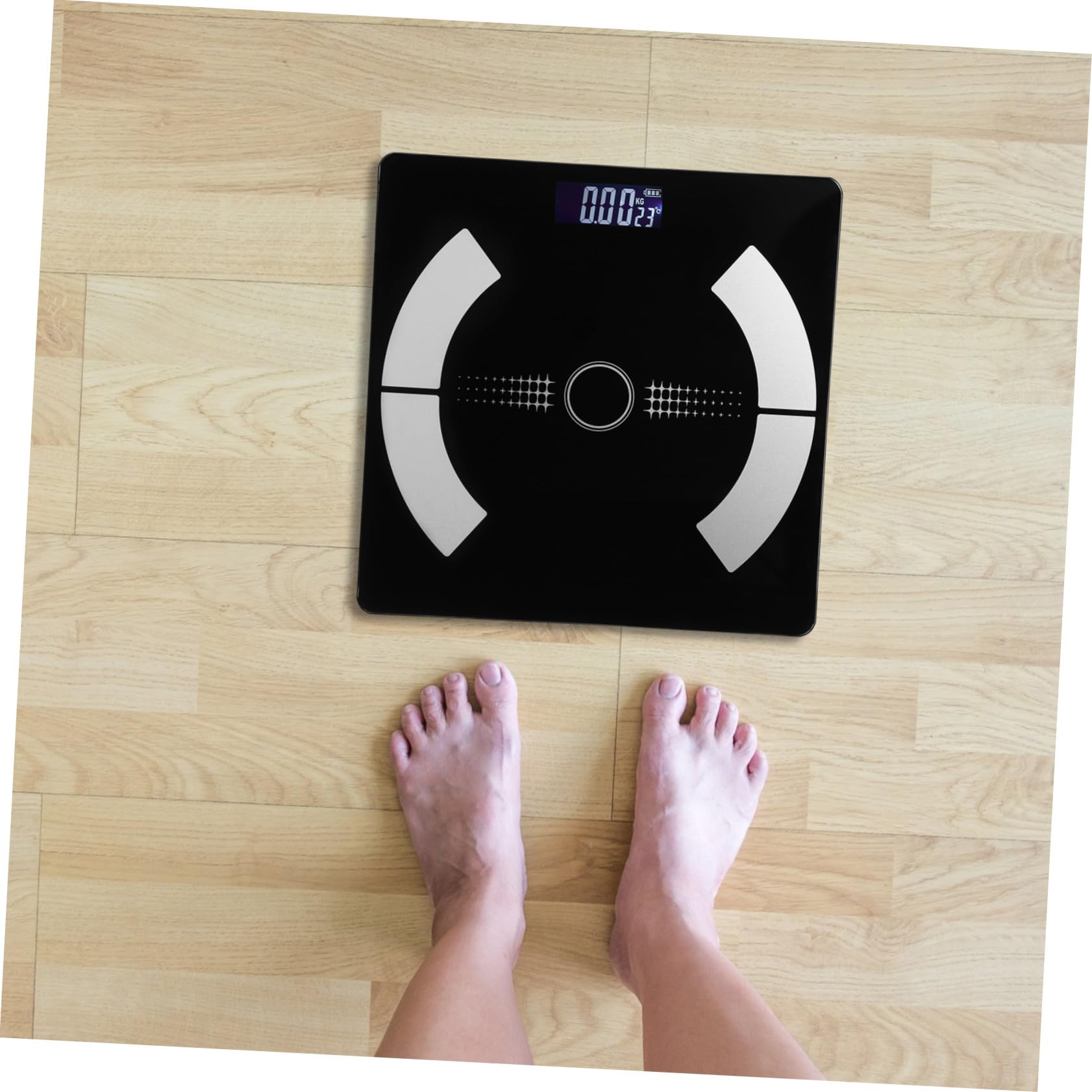 Báscula de Composición Corporal Digital para Hogar, Vidrio Negro | Alta Precisión, Pantalla Digital Fácil de Leer, para Entusiastas de Fitness y Salud