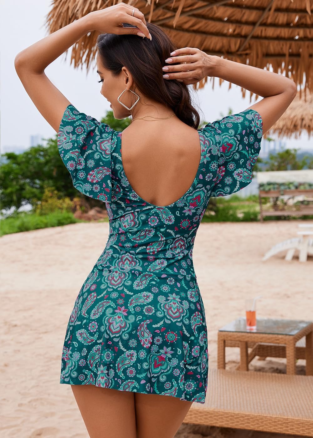 Women's One Piece Swimdress Swimsuits for Women Tummy Control Swim Dresses - Image 4