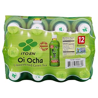 Ito En Oi Ocha Unsweetened Green Tea, 16.9 fl oz, 12-count
