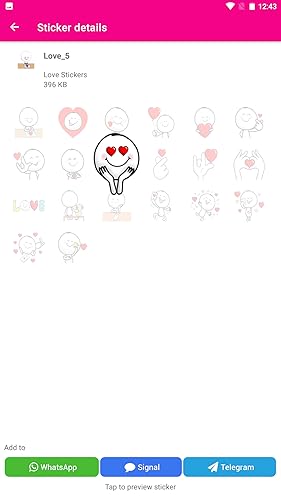 Cute & Lovely Heart Stickers For Signal, WhatsApp & Telegram | Stickers For Lovers (NO ADS)