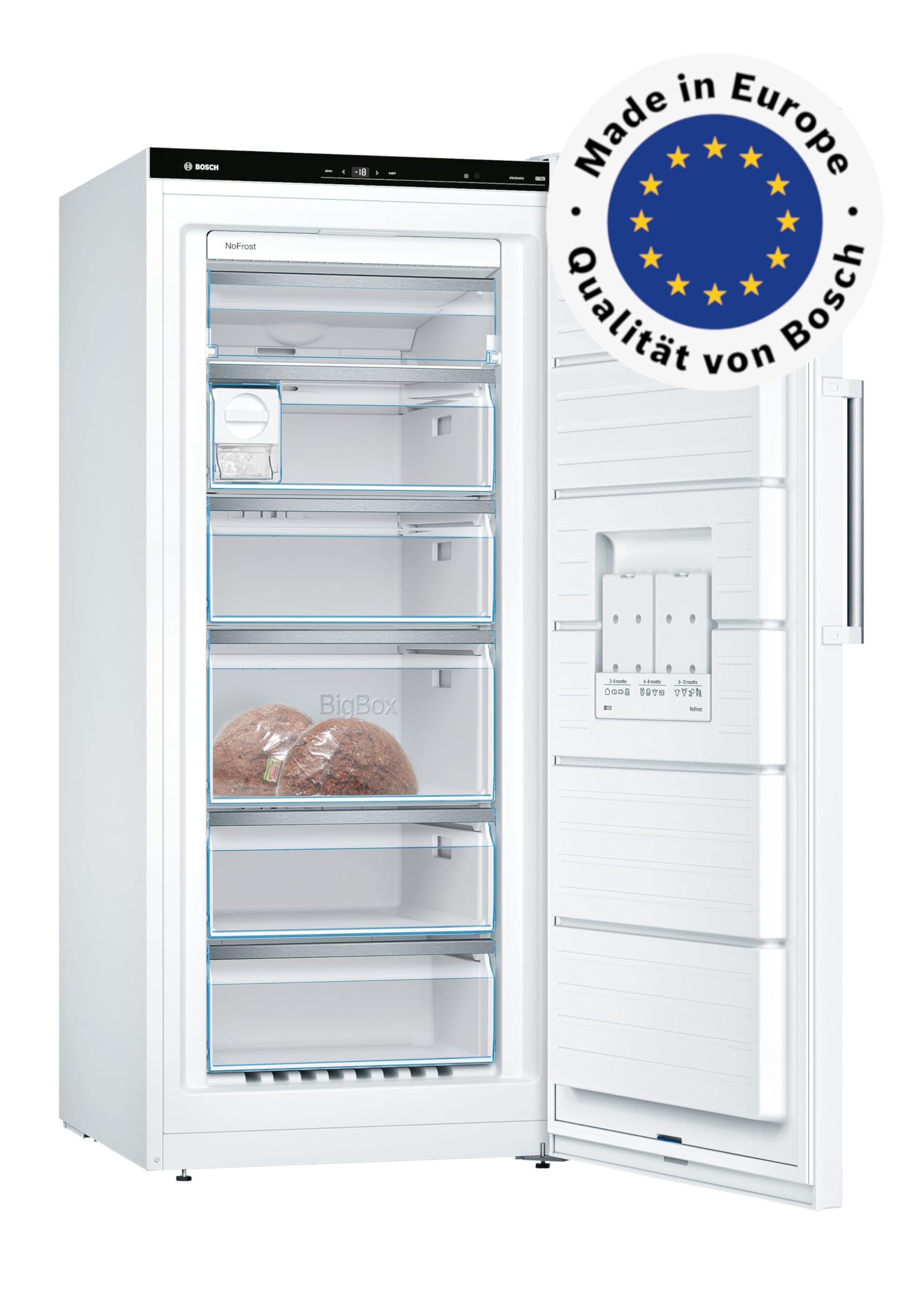 Bosch Hausgeräte GSN51AWCV Serie 6 Freistehender Gefrierschrank/C / 161 x 70 cm / 175 kWh/Jahr/Weiß / 290 L/XXL Größe/LED Beleuchtung/VarioZone/NoFrost Küche, Haushalt & Wohnen