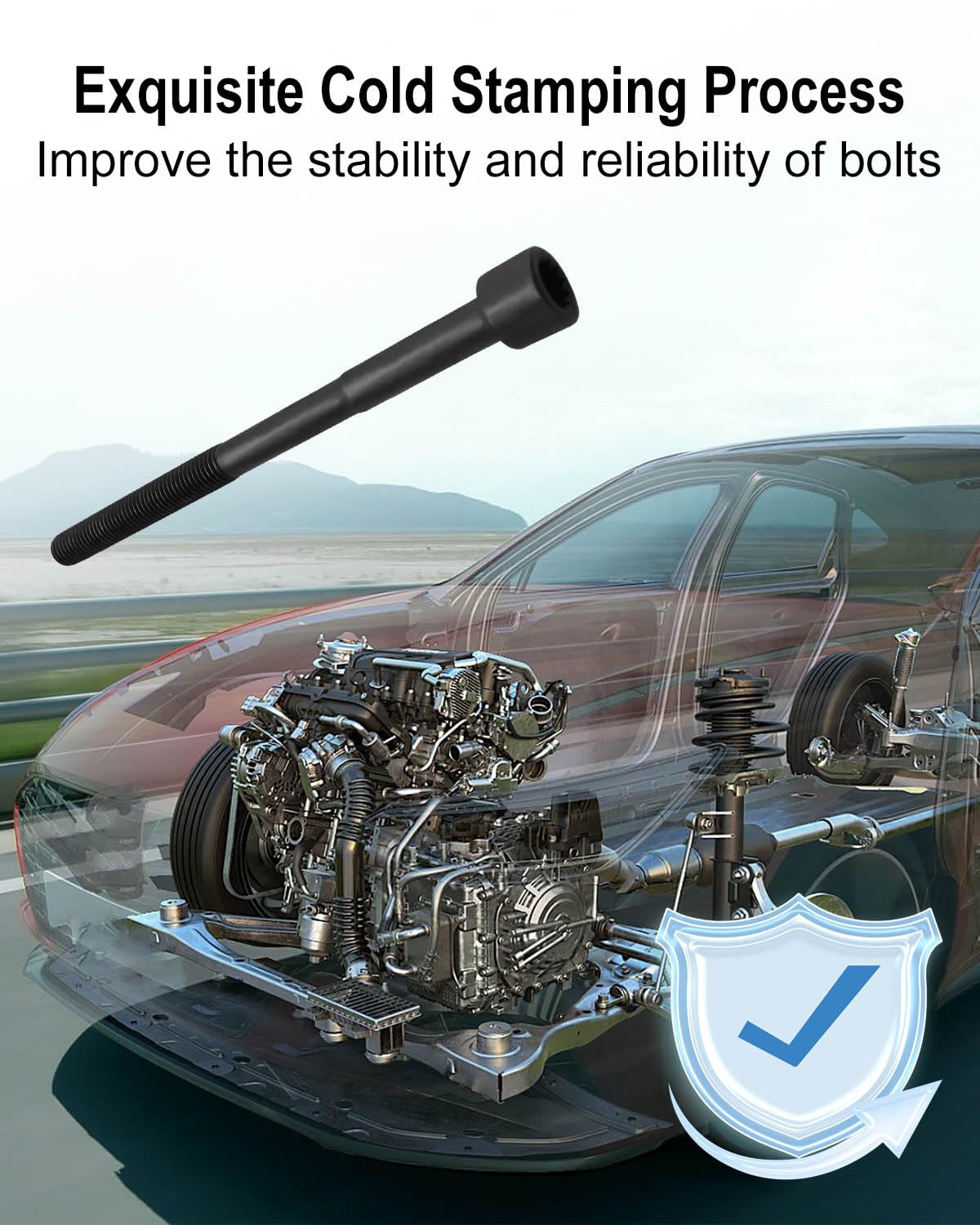 10Pcs ES72434 Engine Cylinder Head Bolt Set Fit for Toyota Corolla Prius Matrix Lexus CT200h Pontiac Vibe 2009-2020, Cylinder Head Bolts Kit