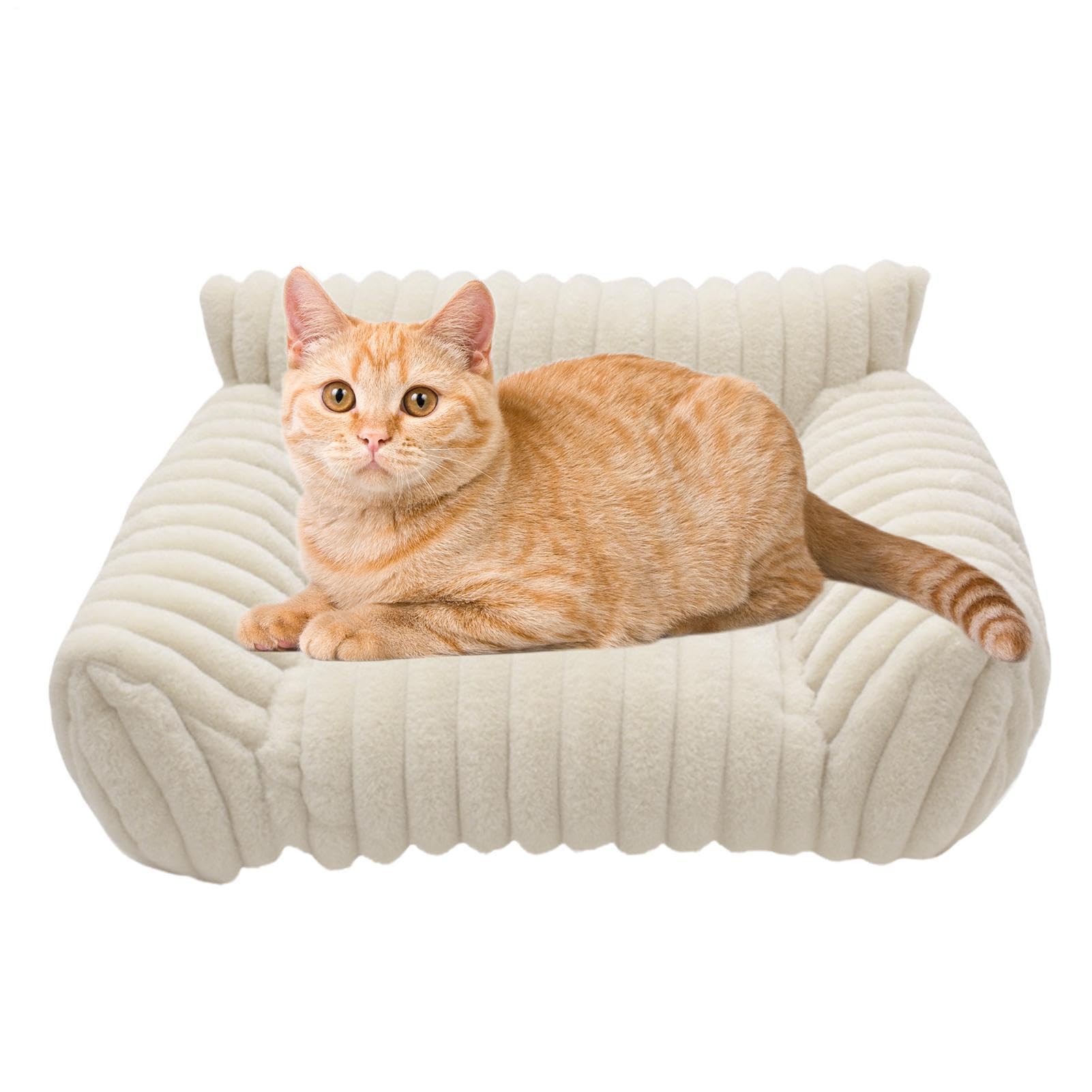 Sofá Cama De Felpa Para Mascotas: Sofá Acolchado Suave Para Gatos, Muebles De Descanso Para Animales Resistentes A Las Mordeduras, Para Dormir Cómodo Y Antideslizante | Para Dormitorio, Sala De E