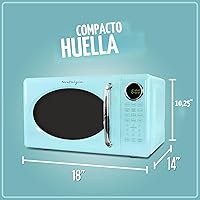 Vista 5 de Nostalgia Retro - Horno de microondas de 0.7 pies cúbicos, 700 vatios, tamaño de encimera con plato giratorio de vidrio, cerradura de seguridad