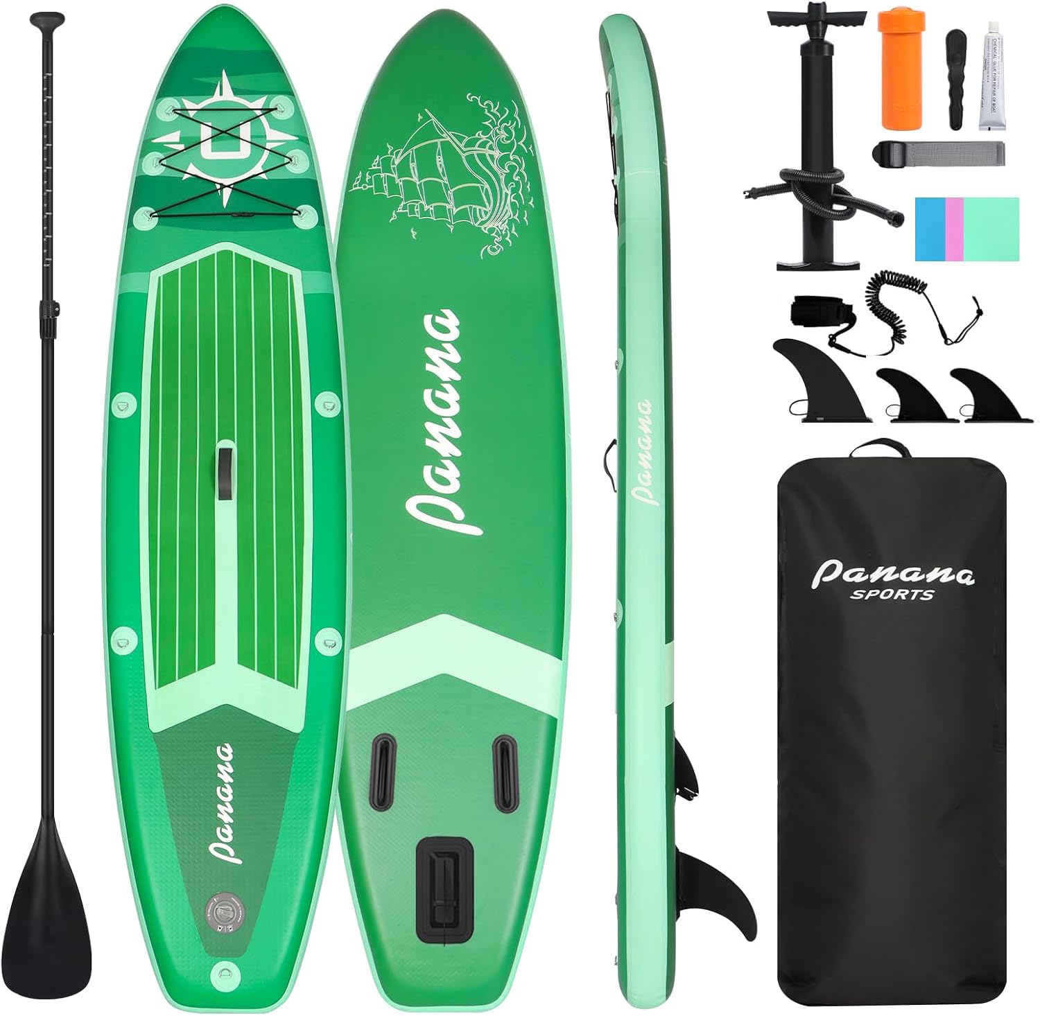 Panana Inflatable Stand Up Paddle Board, 10'x31 x6 SUP with Premium Paddle Board Accessories Kit, Anti-Slip EVA Deck for Adults Youth of All Skill Levels