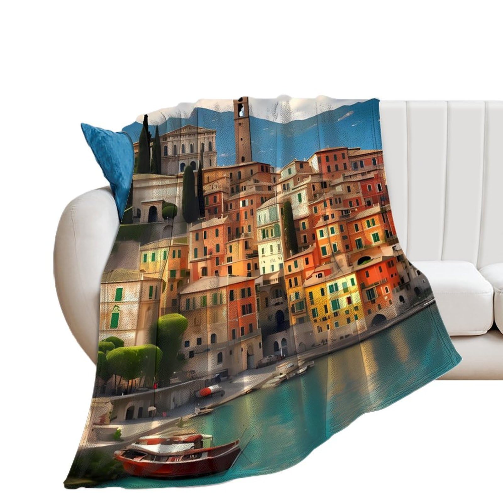 Couverture italienne flanelle anti-froid plaid doux lit et canapé