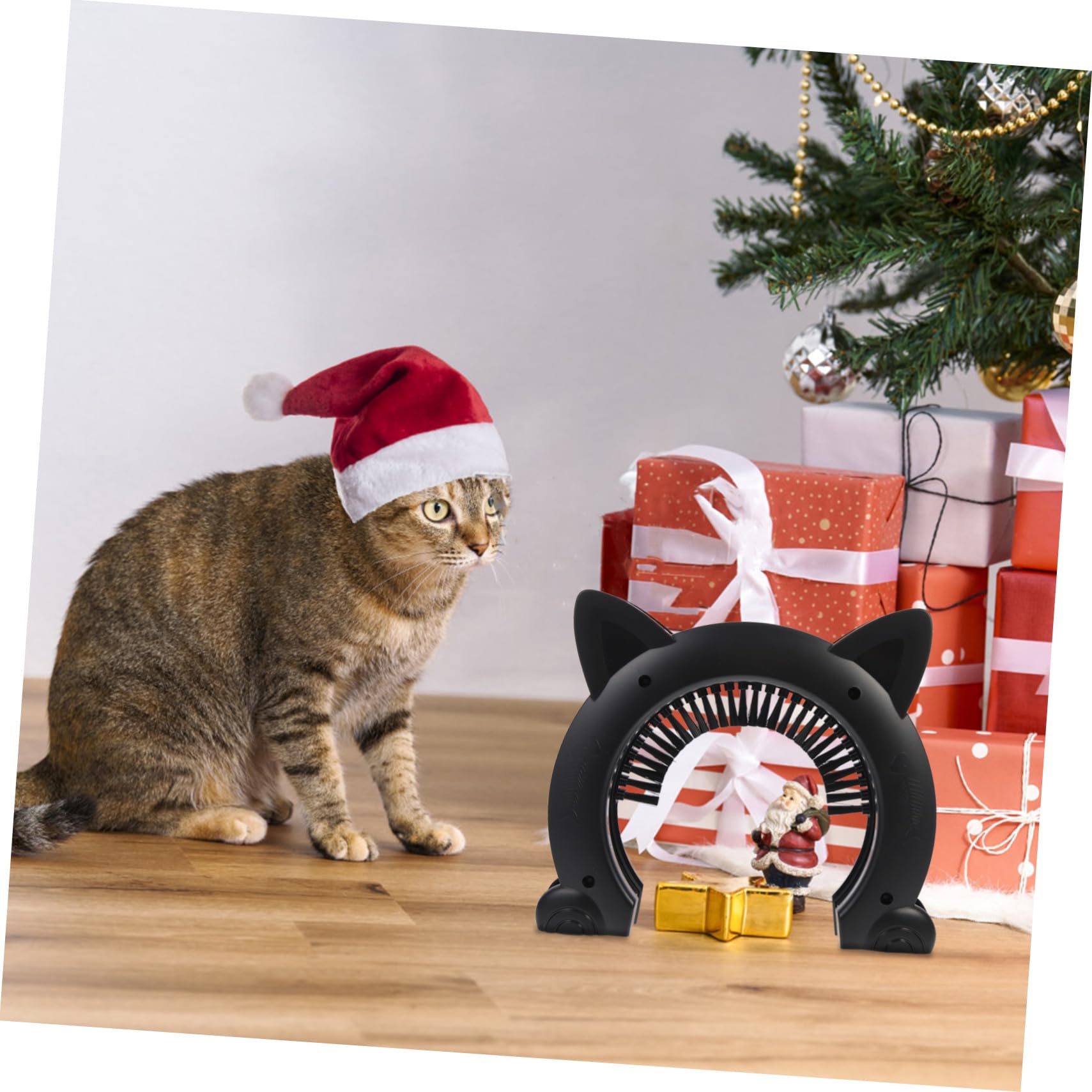 Kunststoff Haustiertür Mit Bürste Innen-katzendurchgang Langlebige Abs Katzenklappe Für Kleine Hunde Einfache Installation An Innentüren Praktisches Haustier-zubehör Schwarz