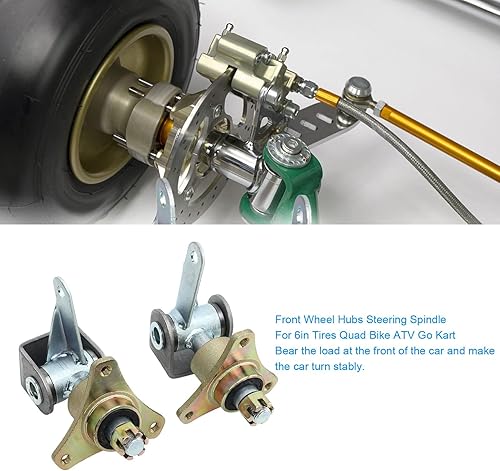 Miniatura 2 de Bujes de rueda delantera de 0.669 in con 3 pernos de aleación de acero para neumáticos de 6 pulgadas, quad, ATV Kart (Aramoxtp9zsiw6kh)