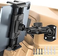 OHLPRO Heavy Duty Tablet Holder for Car Truck Dashboard - Drill Base iPad Mount, 360° Adjustable, Fits 5-13" Tablets Phones Kindle, Wall Desk Compatible