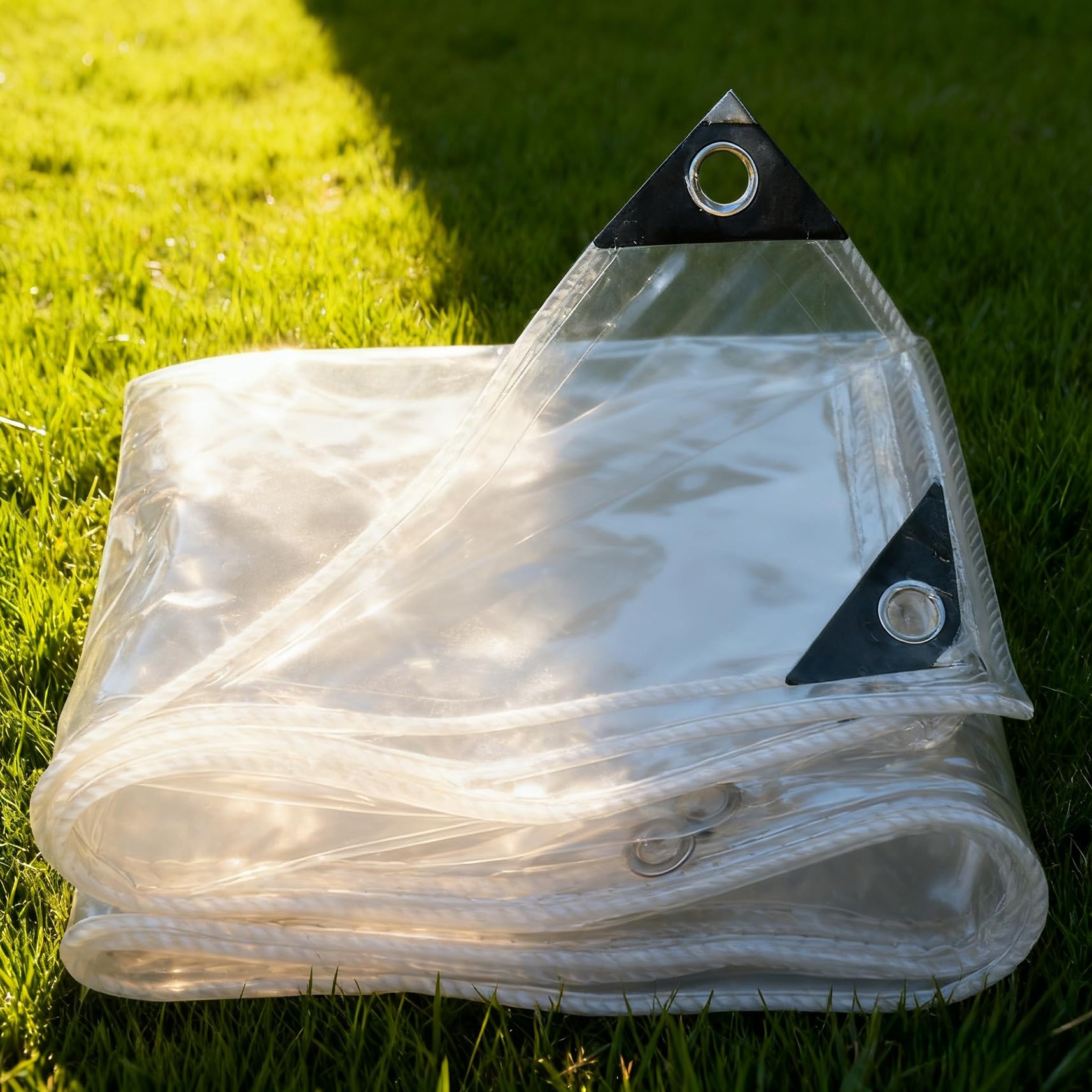 Lona transparente contra viento y lluvia para muebles de jardín con ojales 140x170 cm