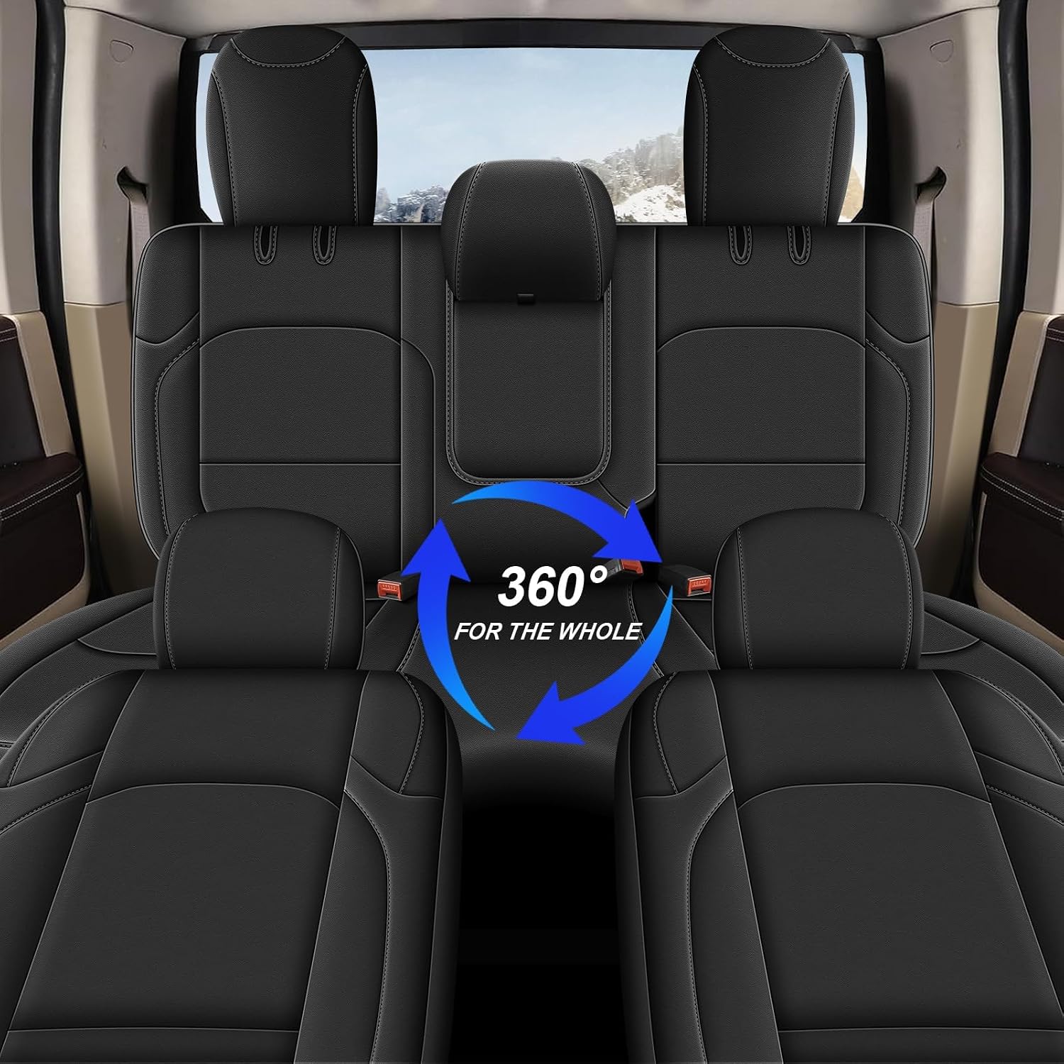 AOMSAZTO Custom Fit Seat Covers for Jeep Wrangler: 2013-2017 4-Door Black image 5