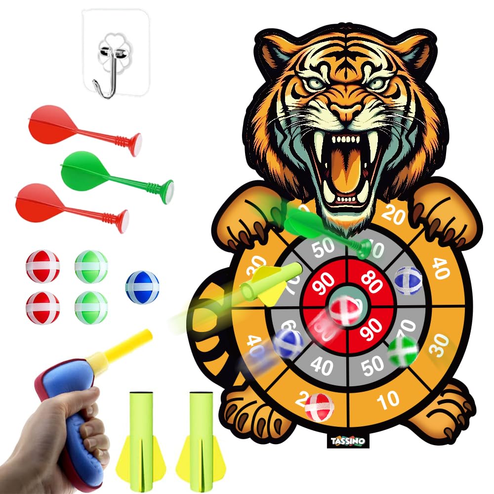 Tassino Shooting Dart Game for Kids Cartoon Target Toy Sets, Fabric Dard Board, Childrens Indoor Outdoor Sport Game Toys Gifts (Tiger) (B0CTLRQTCS) Amazon Price History, Amazon Price Tracker