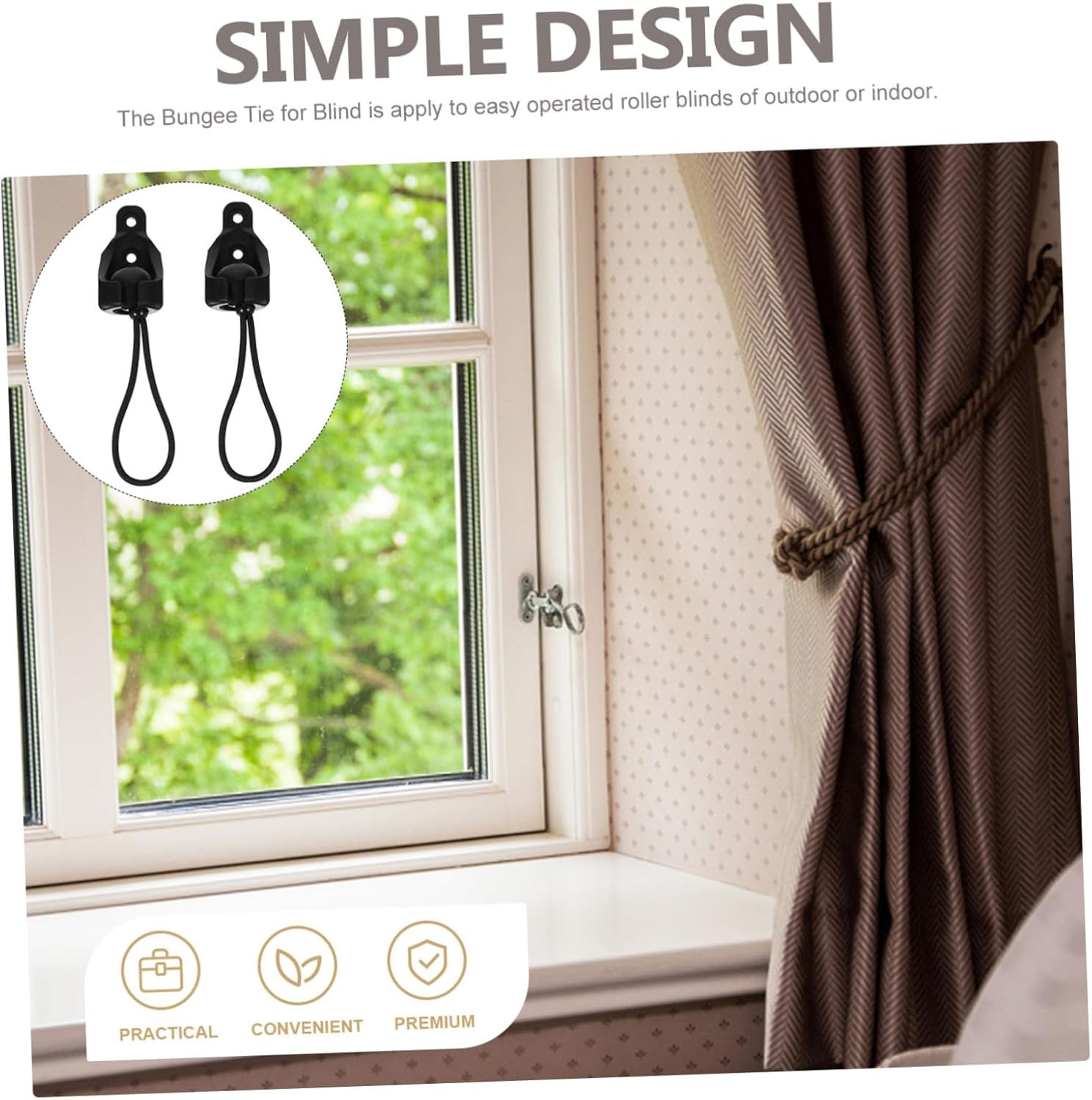 DOITOOL 10sets Stable Material Bungee Tie Down Kit for Sun Shade Blind Mounting Brackets Blind Cord Replacement