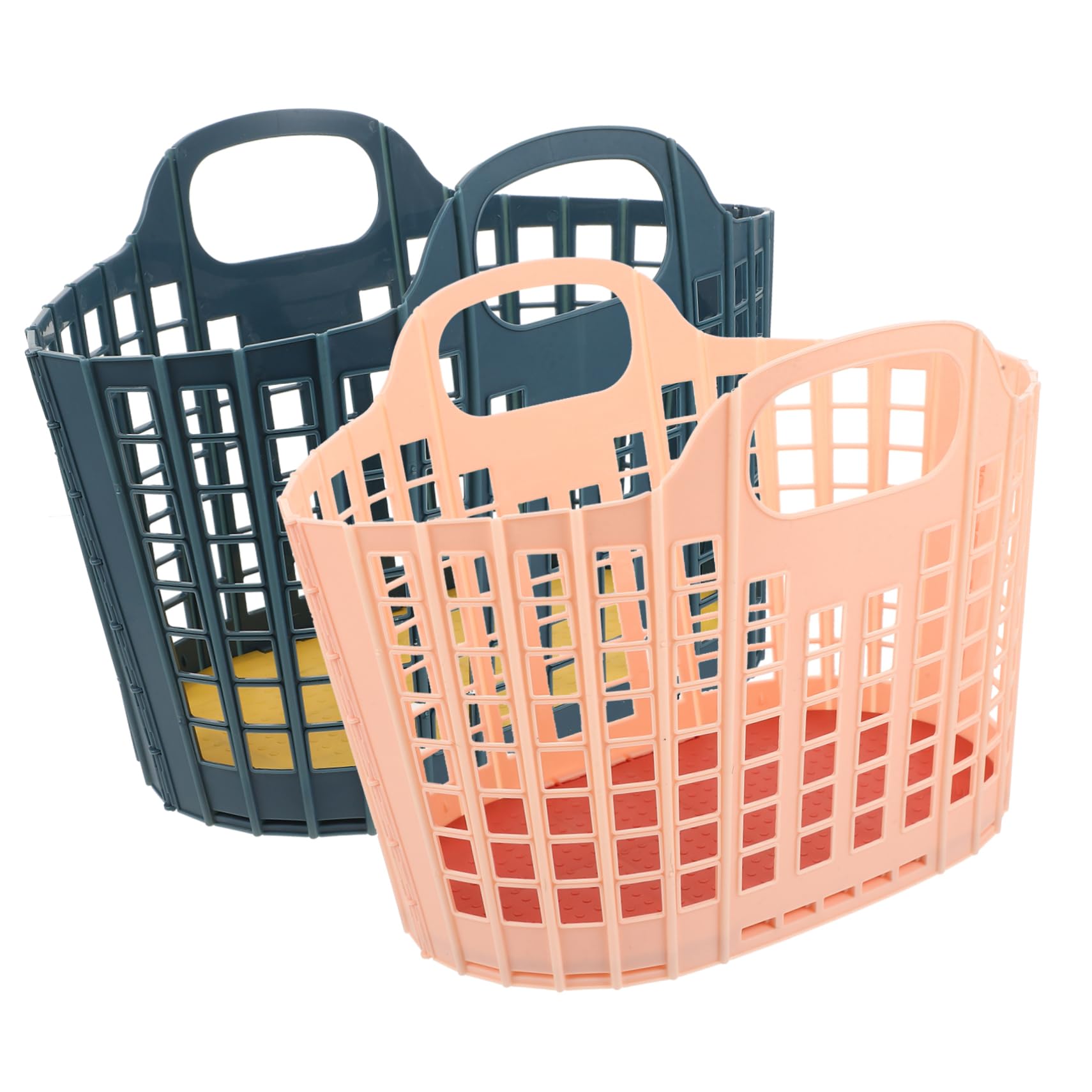 BESTYASH 2Pcs Storage Basket Ergonomic Handle Organizers for Home Desktop Sundries Baskets for Fruits Vegetables and Groceries