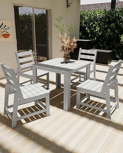 Miniatura 5 de GREENVINES Silla de patio | Sillas de comedor al aire libre | Plástico HDPE | Sin brazos | Para todo tipo de clima | para patio trasero terraza