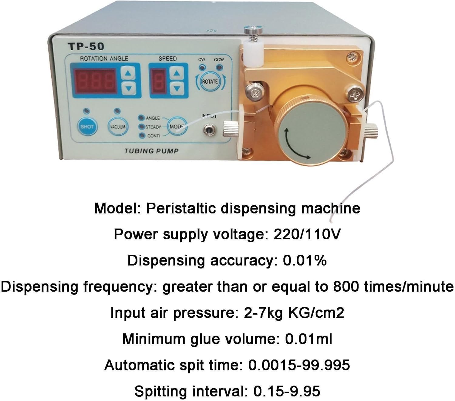 Fully automatic glue dispenser, automatic peristaltic glue dispenser, adjustable speed, manual/automatic mode, suitable for all kinds of water-based glue