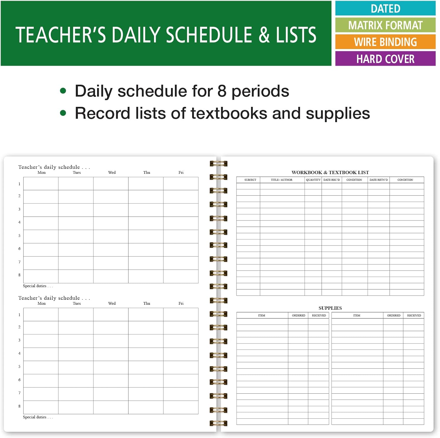 Buy Elan Publishing Company HARDCOVER 7 Period Dated Teacher Lesson