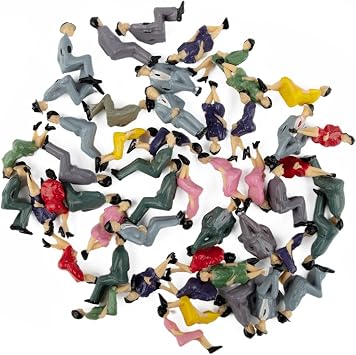 Pack Of 50 Building Model Trains Layout 1:32 Painted Figures O Scale Sitting People Assorted Pose