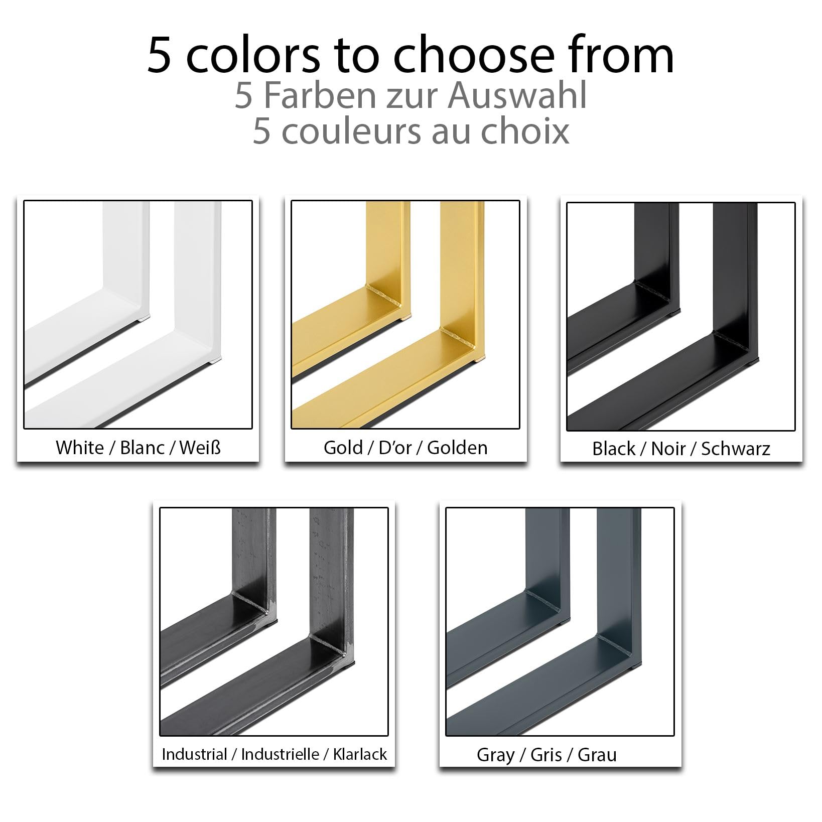 Magnetic Mobel Set de 2 Pieds de Table Pied de Meuble Métal revêtu par Poudre 'X' Conception (d'or, L64 x H72 cm)