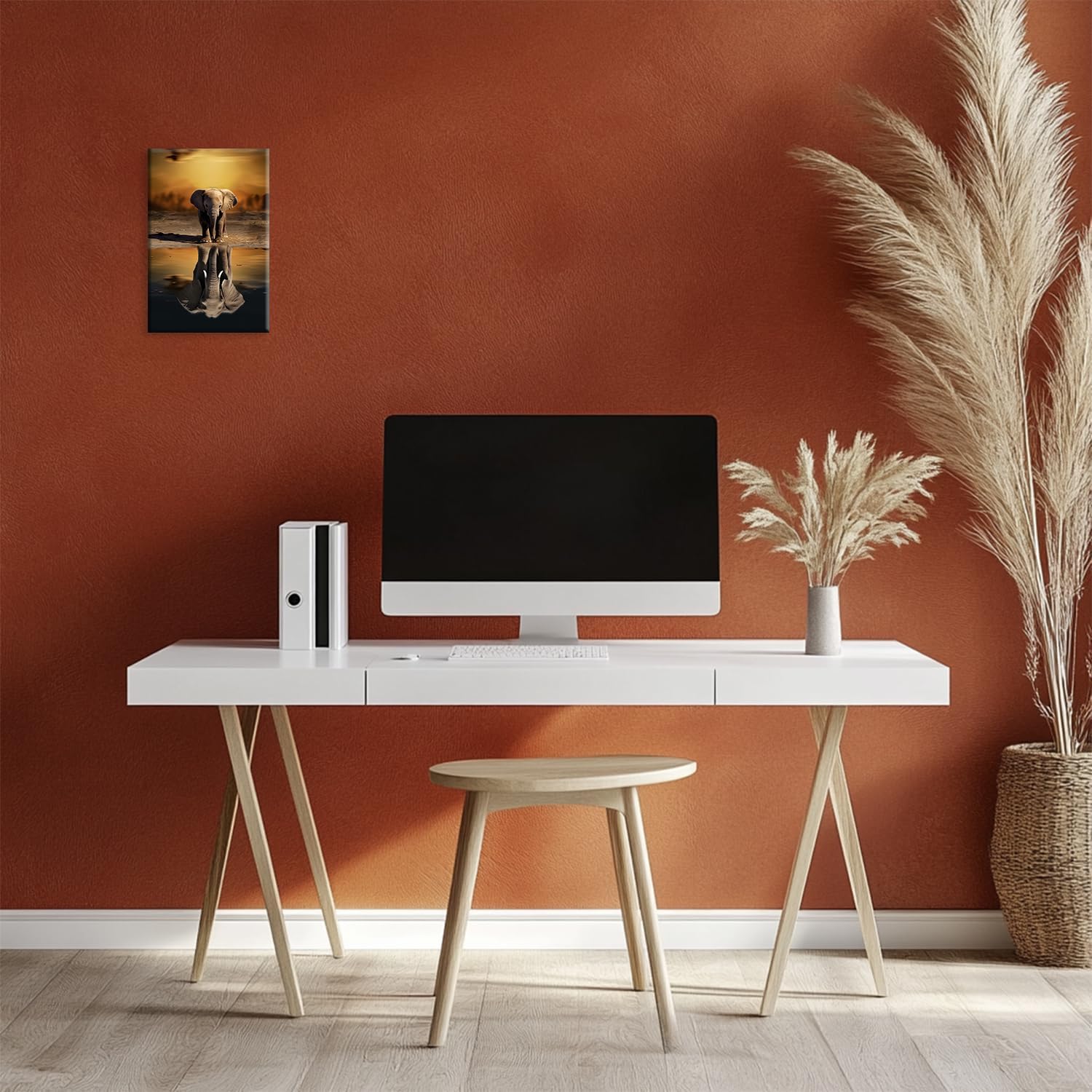 MODOJOART Elephant Canvas Wall Art, Mindset is Everything Painting Print Inspirational Elephant Photo Picture for Living Room Study Decor(Artwork-04, 12"x18")