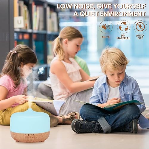 Miniatura 5 de HAPPTWS Difusor de aceite esencial de 33.8 fl oz, difusor de aromaterapia con control remoto, 7 LED que cambia de color para habitación grande y