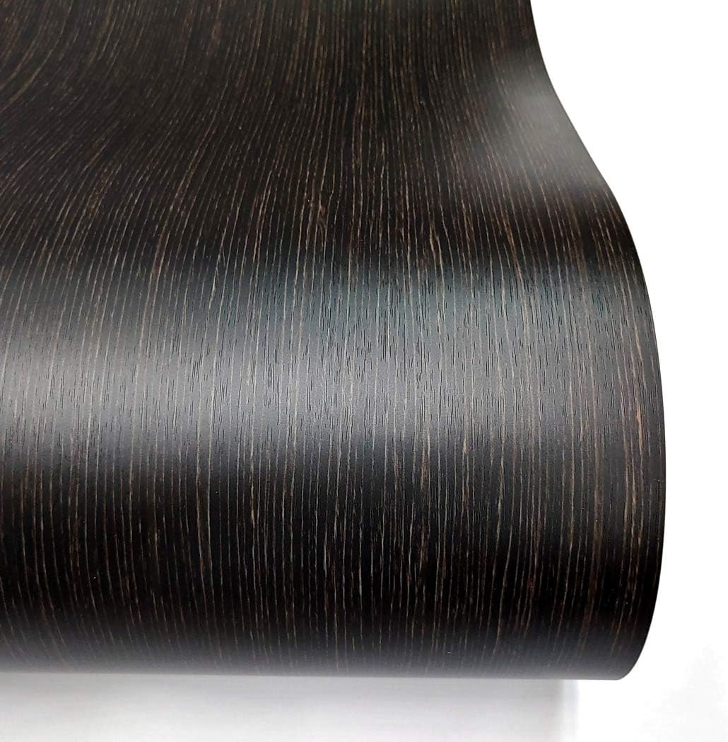 RoyalWallSkins Black Wood Grain Look Peel and Stick Wallpaper, Decorative Self-Adhesive Faux Film Countertop Backsplash (Bendeghe IWL77039HH)