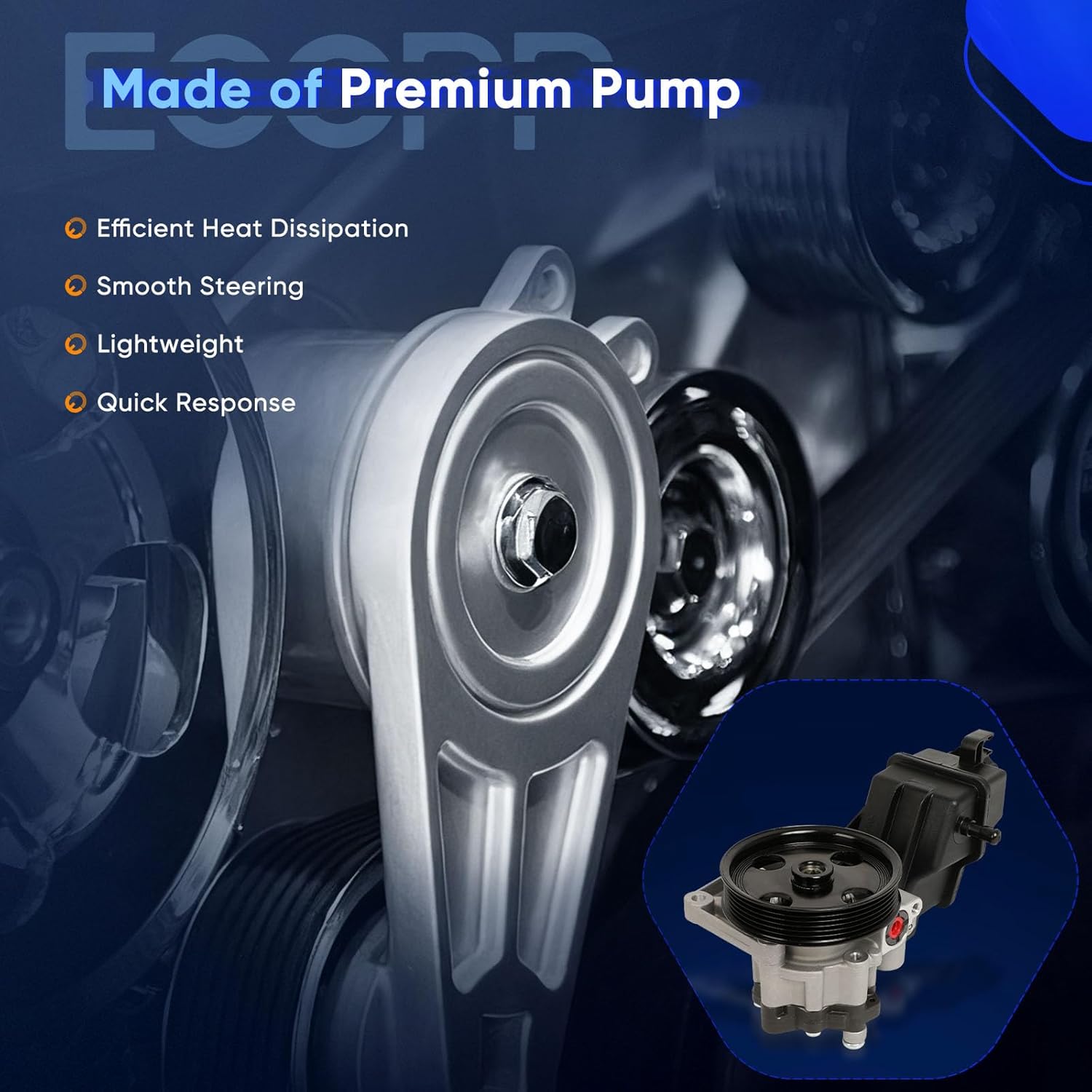 ECCPP Power Steering Pump with Pulley for For d F250 Super Duty 2008-2010 V8 5.4L for F350 Super Duty 2008-2010 V8 5.4L Power Assist Pump for 20-373P1