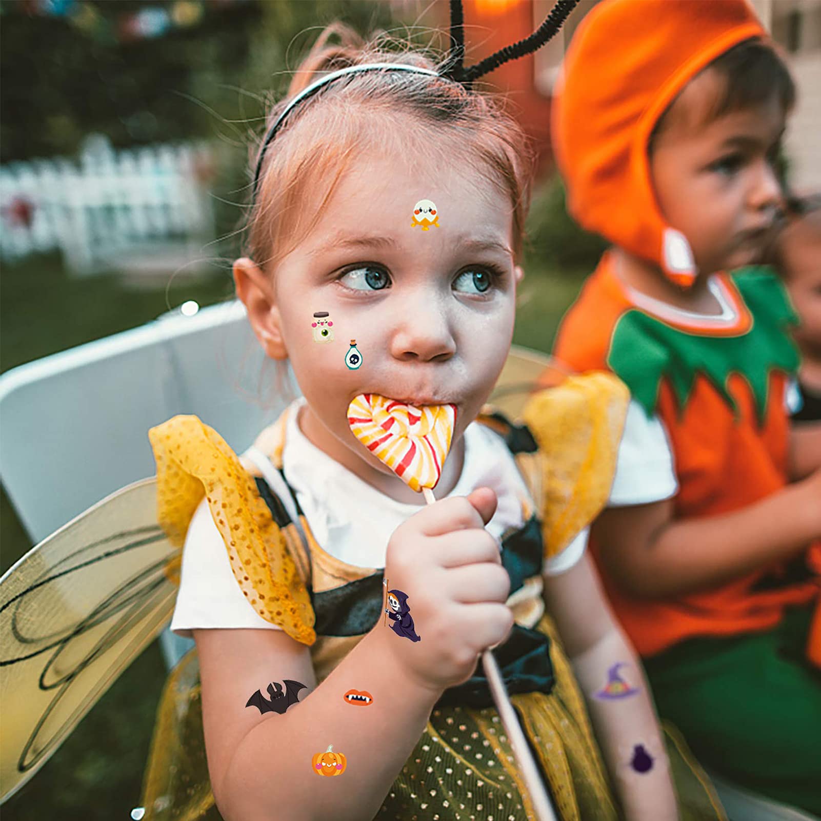 8 Fogli Di Tatuaggi Temporanei Per Bambini Halloween – Design Realistici, Impermeabili, Perfetti Per Feste In Maschera E Cosplay - 3