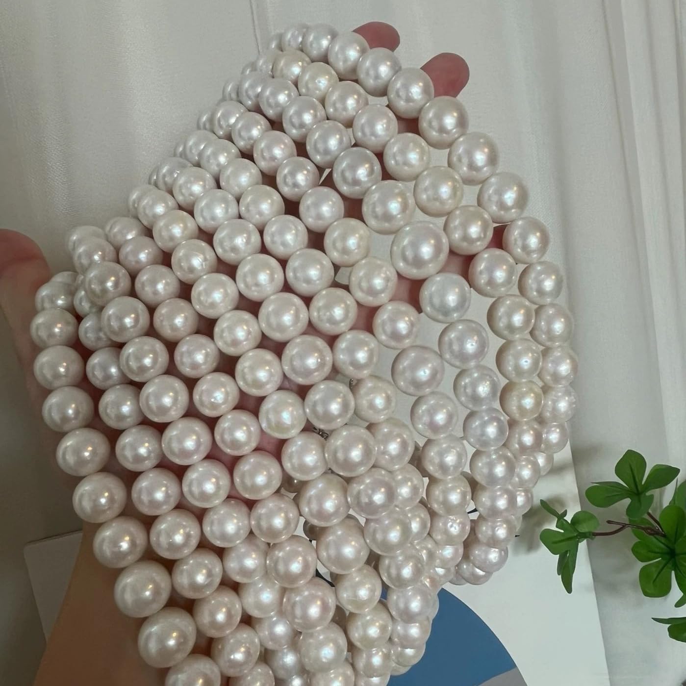 White Genuine Freshwater Cultured Pearl Necklace For Women, 5MM 6MM 7MM 8MM 9MM 10MM, Real Pearl Strand Necklace Jewelry, Good Love Gift For Anniversary, Birthday