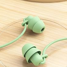 Soft Silicone Wired Sleep Earbuds, 3.5mm Jack Noise Isolating in-Ear Headphones, Comfort Side Sleeping Earphones (Green)
