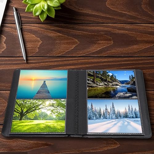 Miniatura 4 de Mini álbum de fotos de bolsillo, 4.409 x 5.827 in, 64 bolsillos de PVC de pequeña capacidad, a granel, juegos de fotos para postales o imágenes