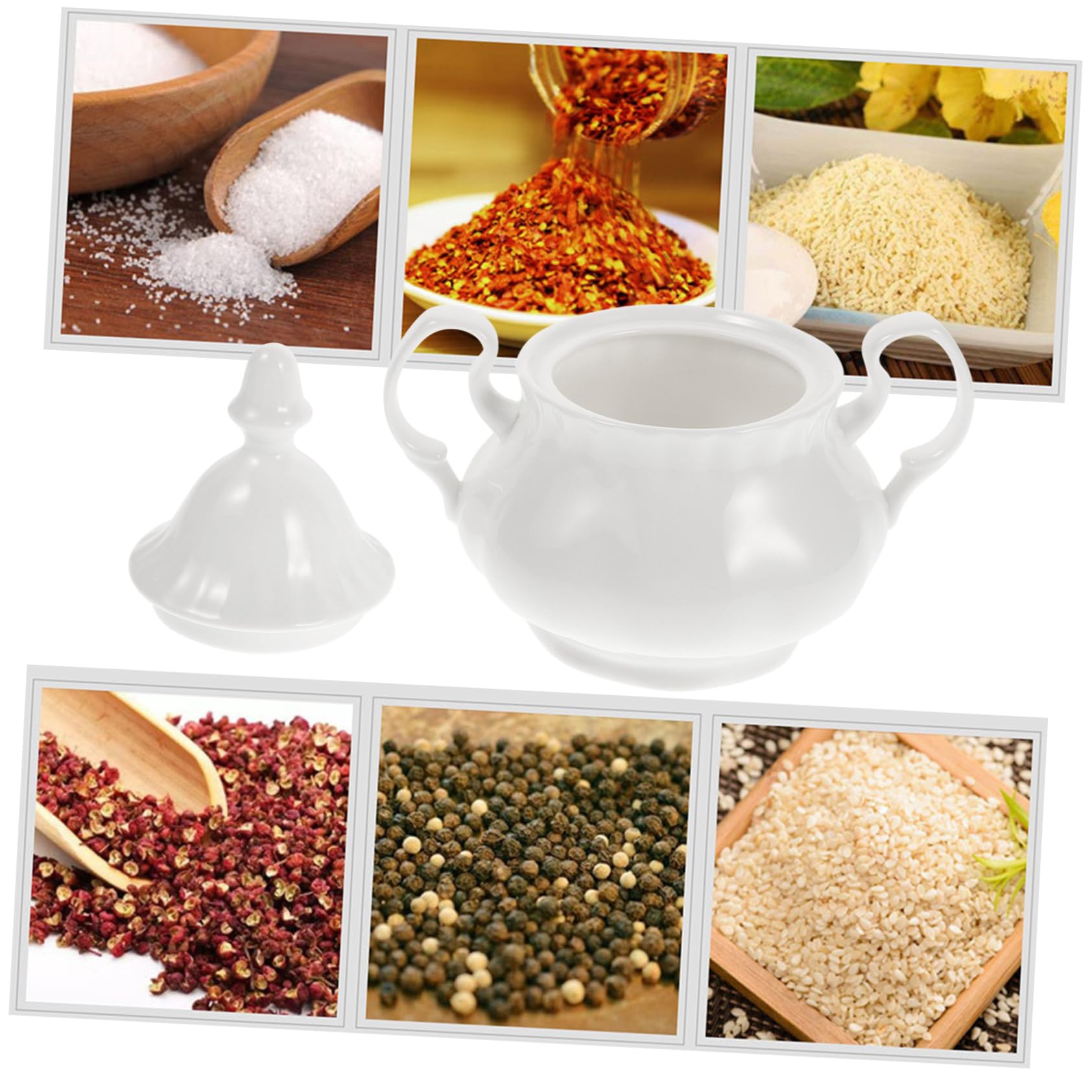Azucarero Tetera Contenedor De Harina Azucarero Cafetera para Cápsulas Té Café Azucareros Lechera De Cerámica Contenedor De Condimentos De Cocina Azucarero con Tapa Cerám,