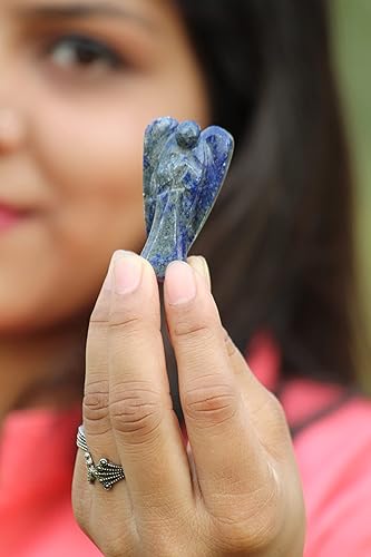 Miniatura 5 de Lapislázuli 2" Angel Gemstone Divine Spiritual Jet International Crystal Therapy Booklet