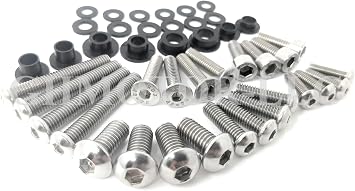 Fairings Bolts Screws Fasteners Kit Set Made in USA for 1996 19997 1998 1999 2000 2001 2002 2003 2004 2005 2006 2007 CBR1100XX BlackBird - Silver