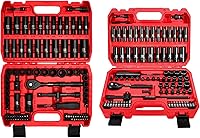 Vista 1 de LLNDEI Juego de 83 llaves de vaso de 1/4 pulgadas y 95 llaves de impacto de 3/8 pulgadas