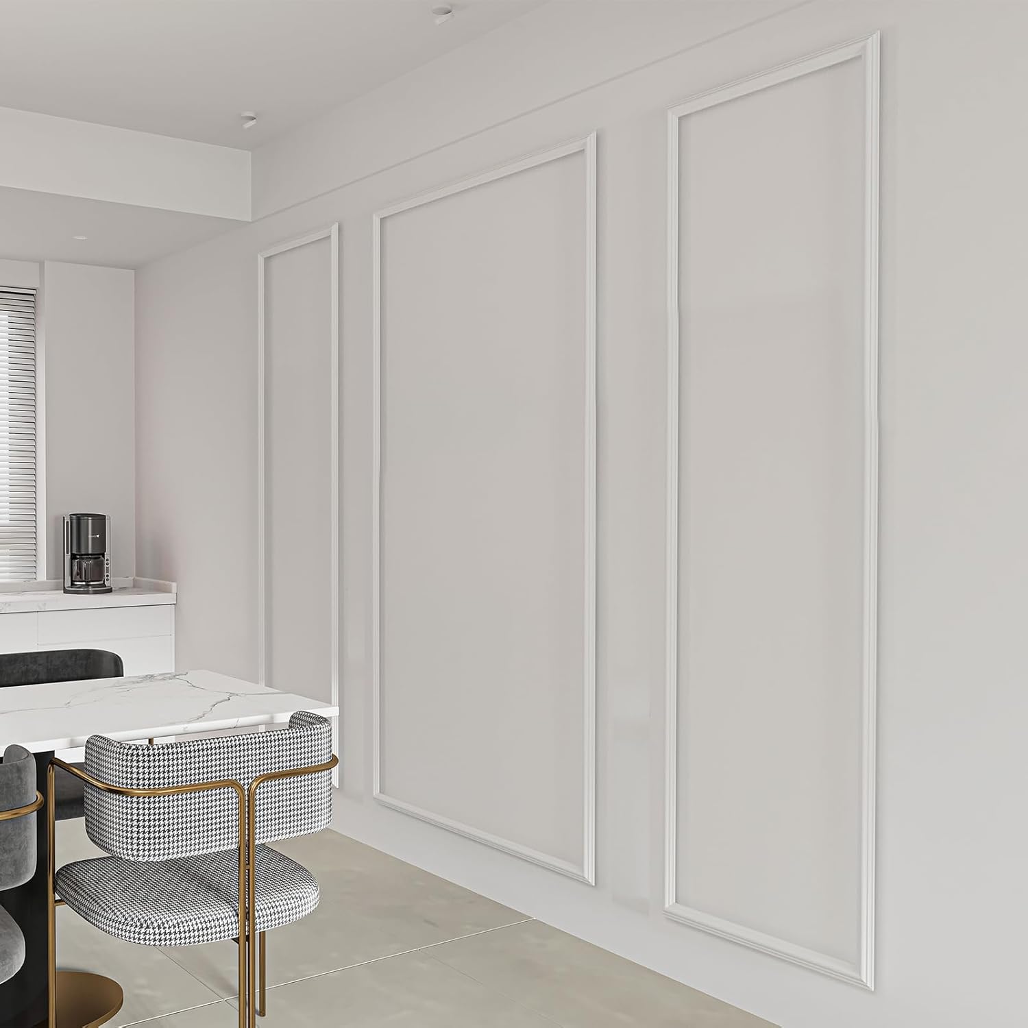 Art3dwallpanels Pre-Cut Wall Molding Set of 3 pcs, Ready-to-Assemble Wainscoting Panels for Interior Wall Décor Living Room Bedroom Accent Wall - Installed with Glue, 3 Frames