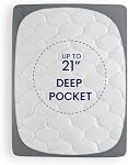 SLEEP ZONE Matelas de refroidissement Topper Queen, housse de matelas extra épais, matelas de lit pour oreillers doux, soin facile, lavable (Grey Lattice, Queen)