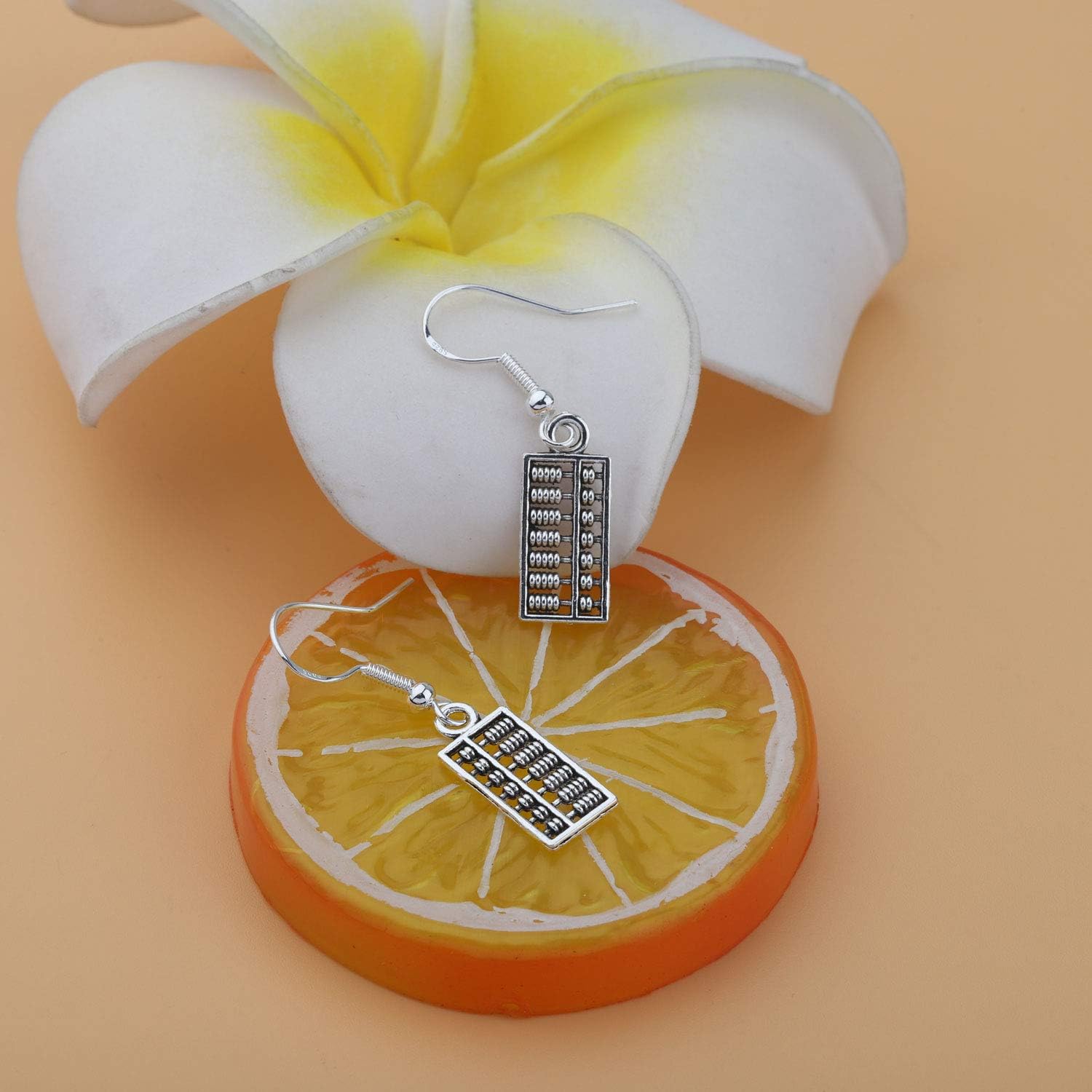 BAUNA Math Teacher Gift Accountant Gifts Math Earrings Abacus Charm Dangle Earrings for Nerdtastic Math Geek