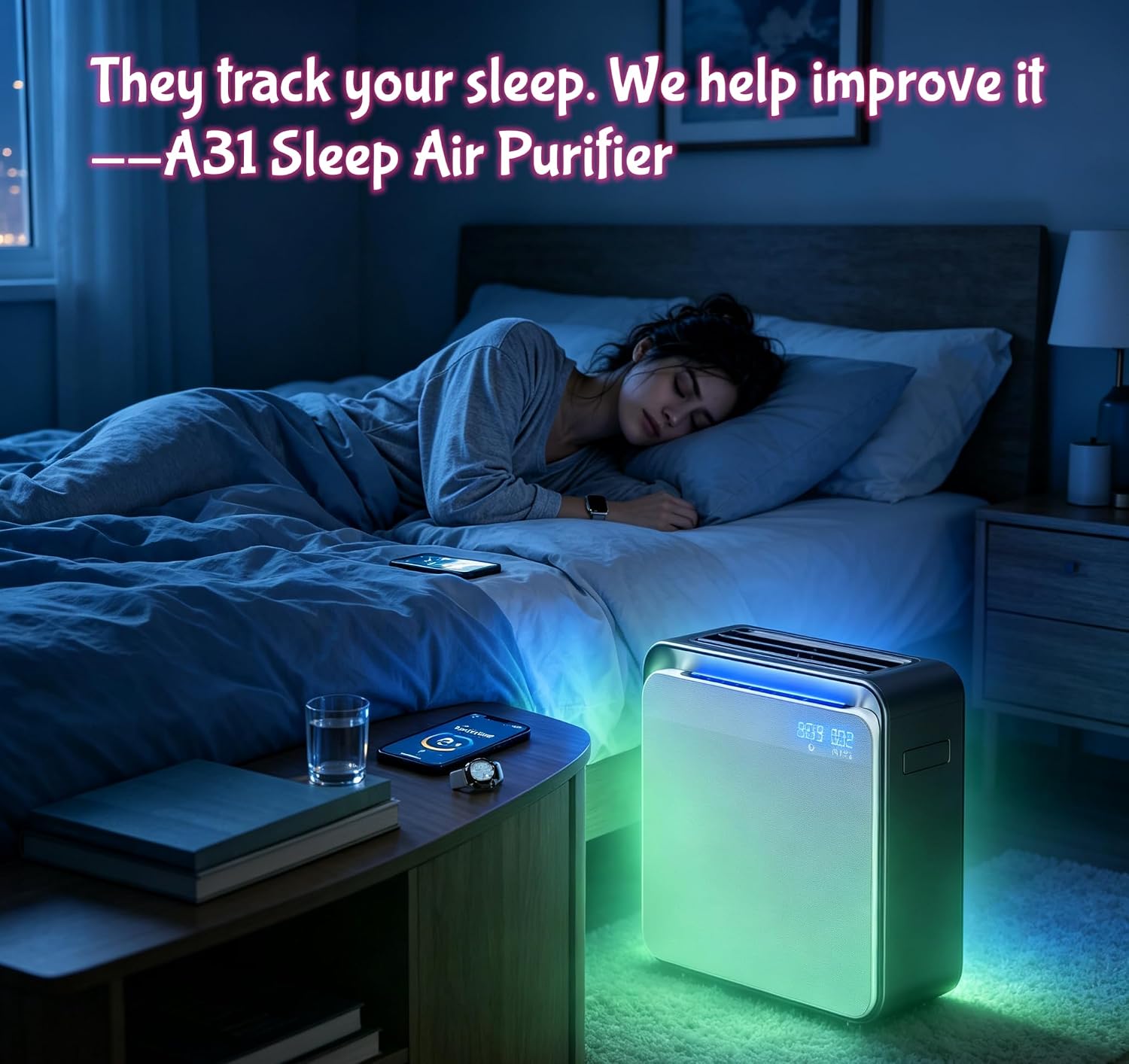 BURTRAN HEPA14 Air Purifier for Home Bedroom,Sleep Air Purifier,Ultra Quiet image 3