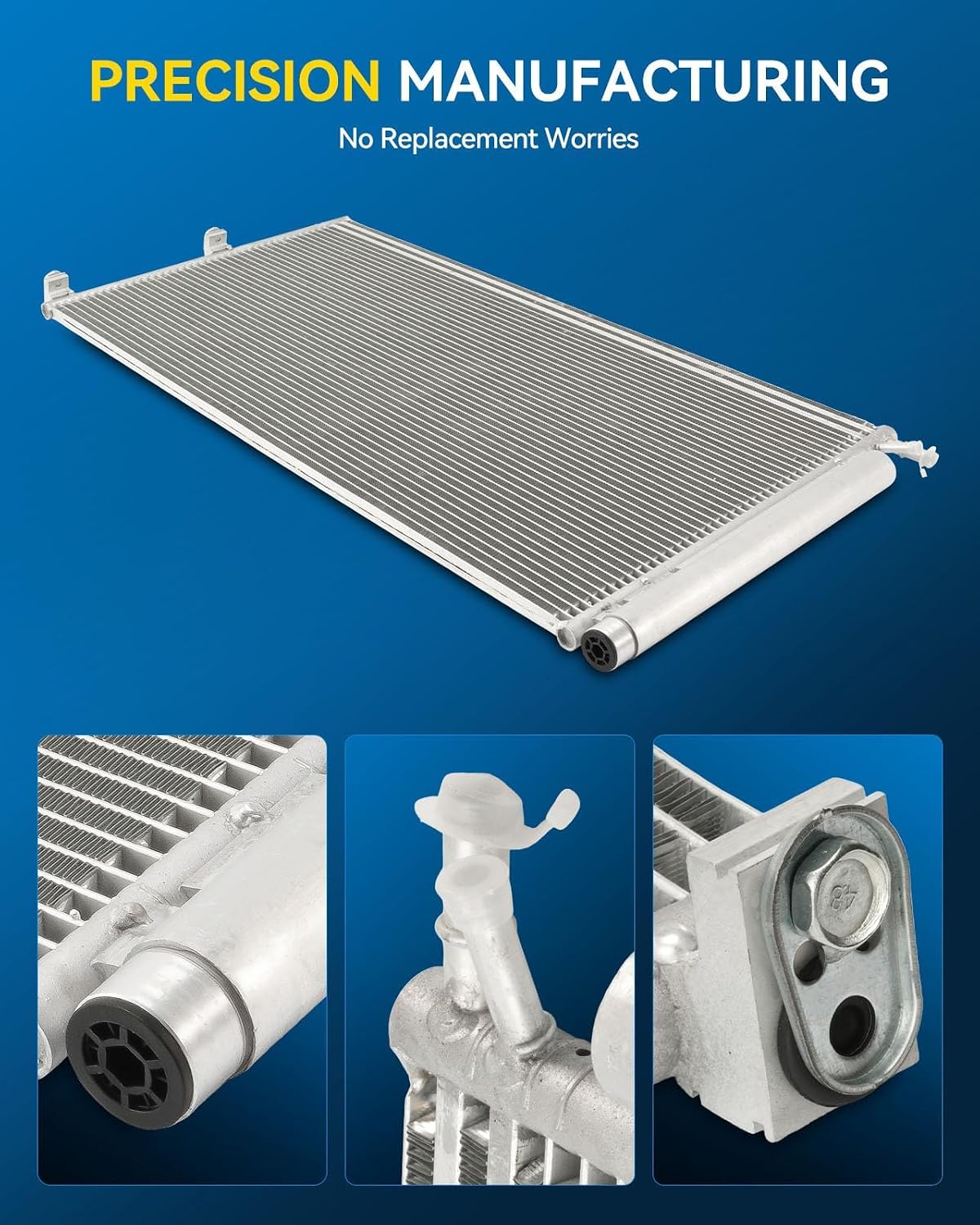 PHILTOP Air Conditioning A/C Condenser Compatible with Ford F-150 2009-2010, 2011-2014 6.2L, Expedition 2007-2014, Lincoln Navigator 2007-2014, with Receiver Drier Replace# 3618, 7L1Z19712A