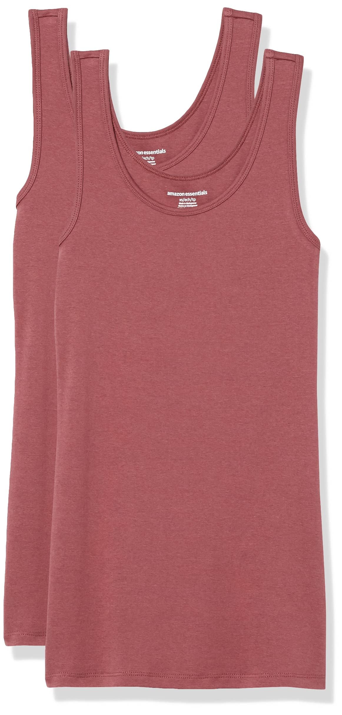 Amazon Essentials Women's Slim-Fit Vest, Pack of 2, Plum, XXL