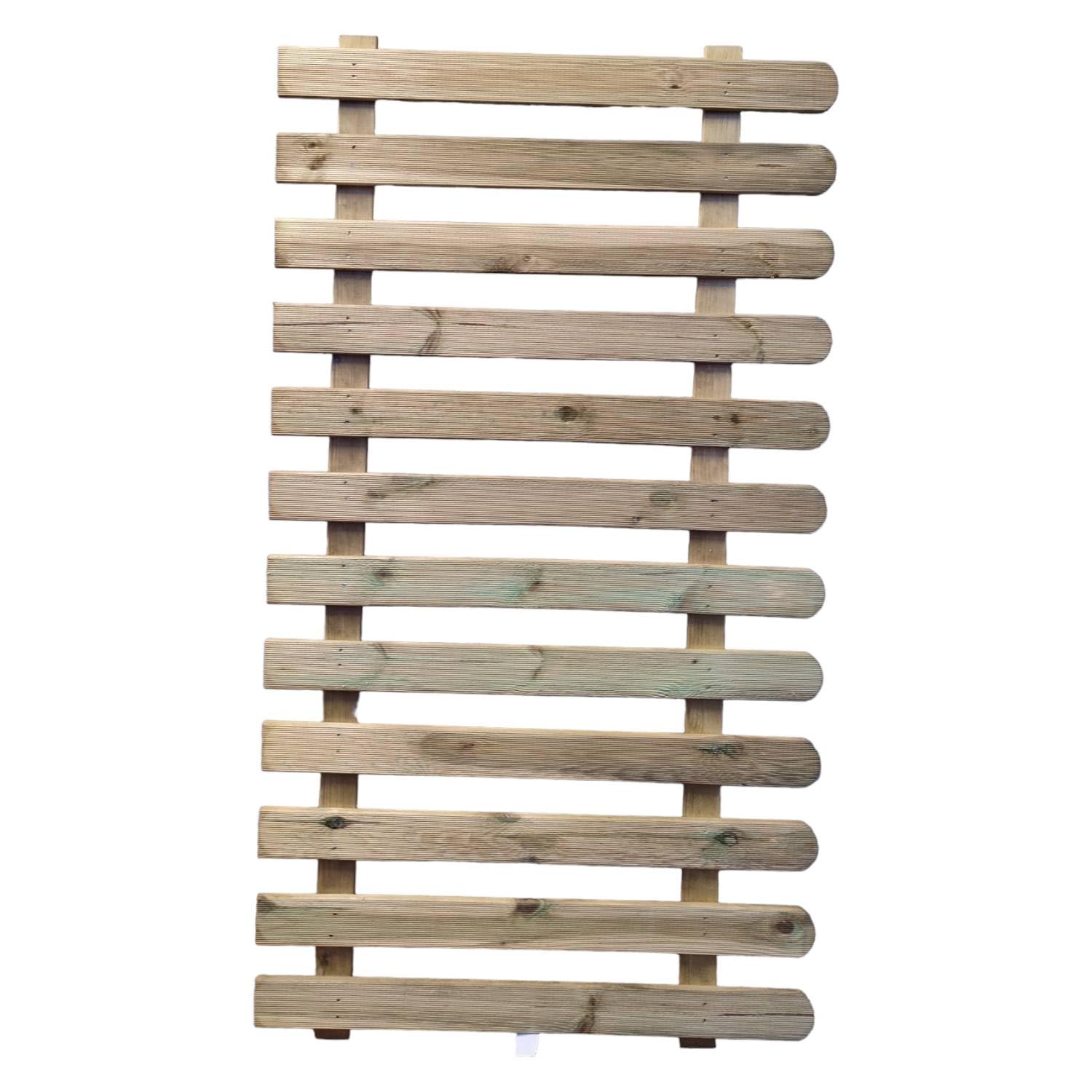 Recinzione in Legno da Giardino, 180x80 cm, composto da 12 Assi Arrotondate, Legno Impregnato per Esterno