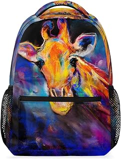 Cute Giraffe Backpack for Girls Boys Kids School Student Bookbag Galaxy Nebula Laptop Backpack 14 Inch Travel Daypack Computer Bag for Women Teenager College Work