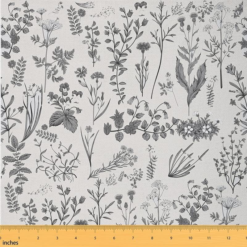 Feelyou Floarl - Tela de tapicería de The Yard, diseño de flores de granja, tela de tapicería para sillas, jardín floral botánico decorativo