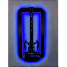 dekoraven Gitar Led I kl  Ah ap Dekoratif Tablo mavi