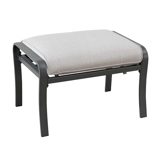 Ravenna Home Archer Steel-Framed Outdoor Ottoman