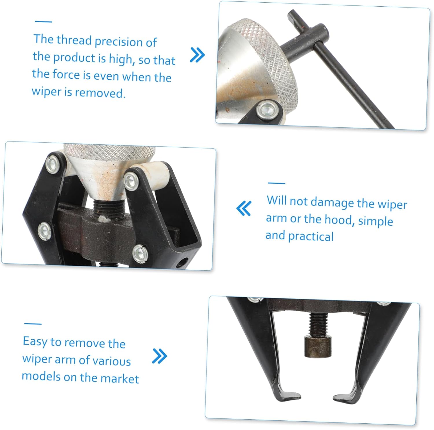 Wiper Arm Removal Tool Adjustable Mechanic Puller for Windshield Wipers Design for Easy and Safe Removal Without Damage