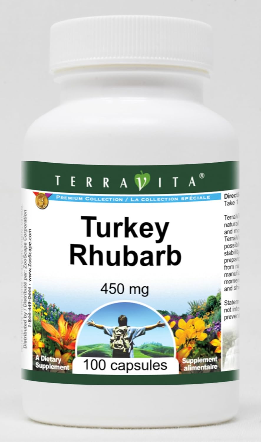 Turkey Rhubarb - 450 mg (100 Capsules, ZIN: 521305)