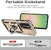 Funda para Galaxy A57 5G / para Samsung A57 SM-A576U con protector de pantalla de vidrio templado y cubierta deslizable para cámara, soporte magnético para auto, funda protectora para Samsung Galaxy A57 5G dorada 7