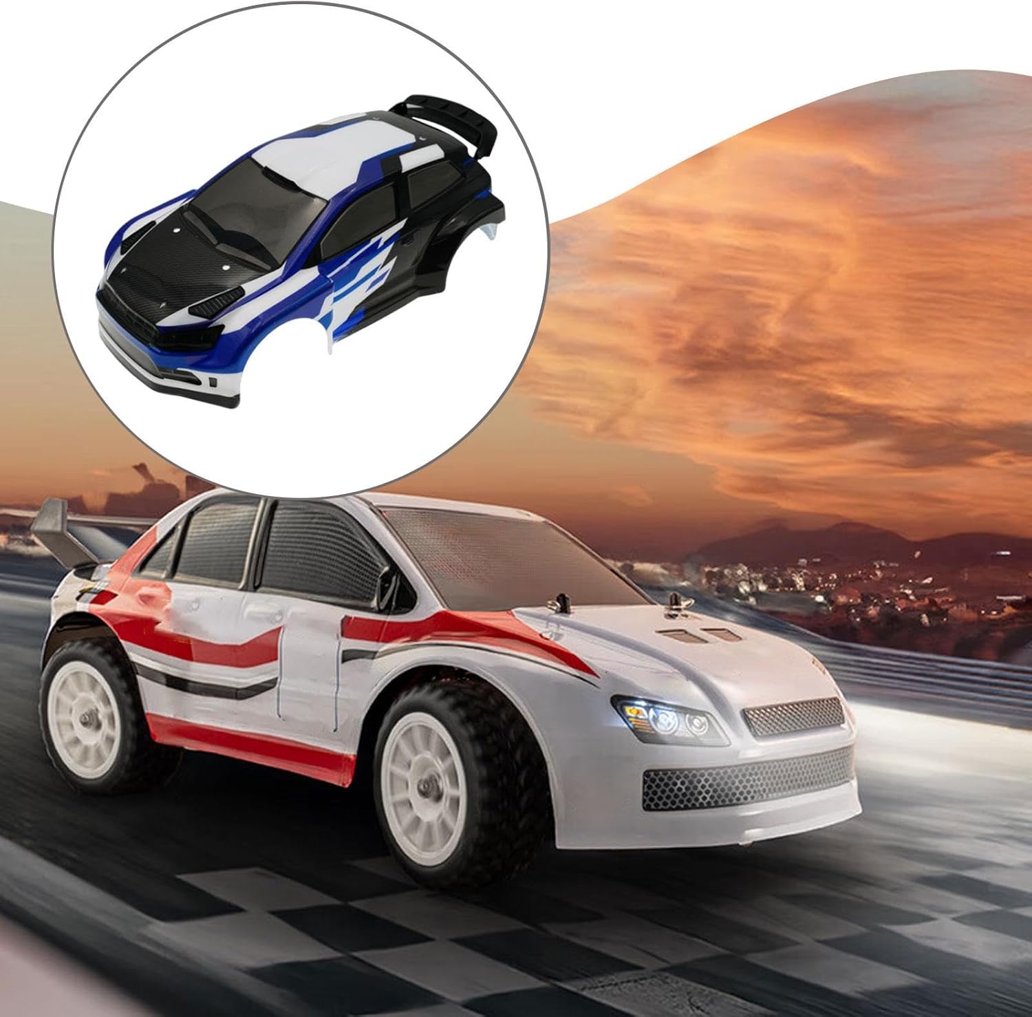 Menolana 1/12 RC Car Shell Body Spare Parts,Painted Upgrade,Easy Install, PVC, Replace RC Vehicle Bodies Accessories, for SY1203, Blue White